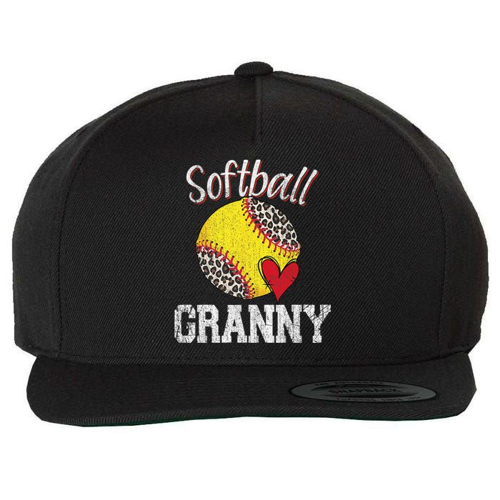 Softball Baseball Granny Leopard Mothers Day Gifts Wool Snapback Cap