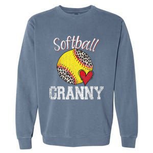 Softball Baseball Granny Leopard Mothers Day Gifts Garment-Dyed Sweatshirt