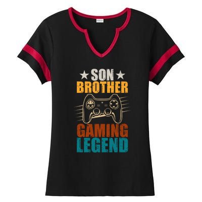 Son Brother Gaming Legend Gamer Ladies Halftime Notch Neck Tee