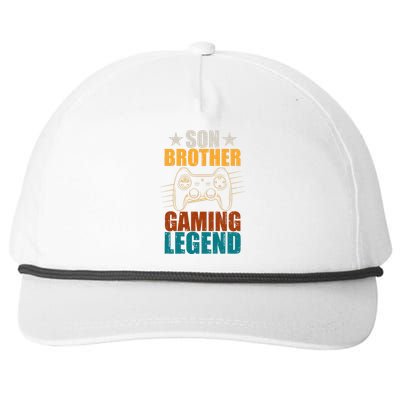 Son Brother Gaming Legend Gamer Snapback Five-Panel Rope Hat