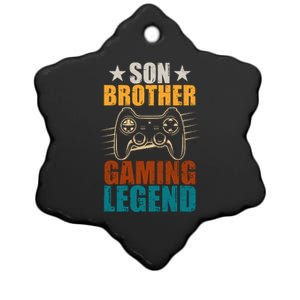 Son Brother Gaming Legend Gamer Ceramic Star Ornament