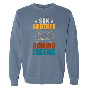 Son Brother Gaming Legend Gamer Garment-Dyed Sweatshirt