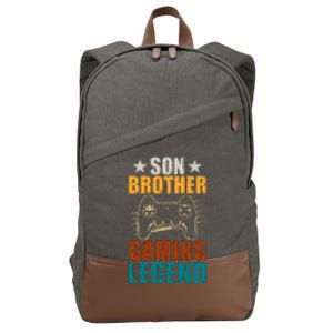 Son Brother Gaming Legend Gamer Cotton Canvas Backpack