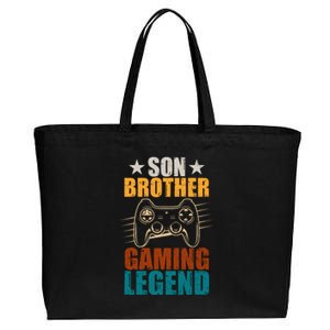 Son Brother Gaming Legend Gamer Cotton Canvas Jumbo Tote