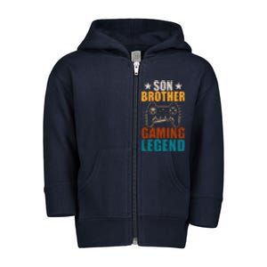 Son Brother Gaming Legend Gamer Toddler Zip Fleece Hoodie