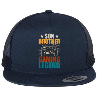 Son Brother Gaming Legend Gamer Flat Bill Trucker Hat