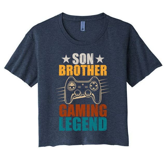 Son Brother Gaming Legend Gamer Women's Crop Top Tee