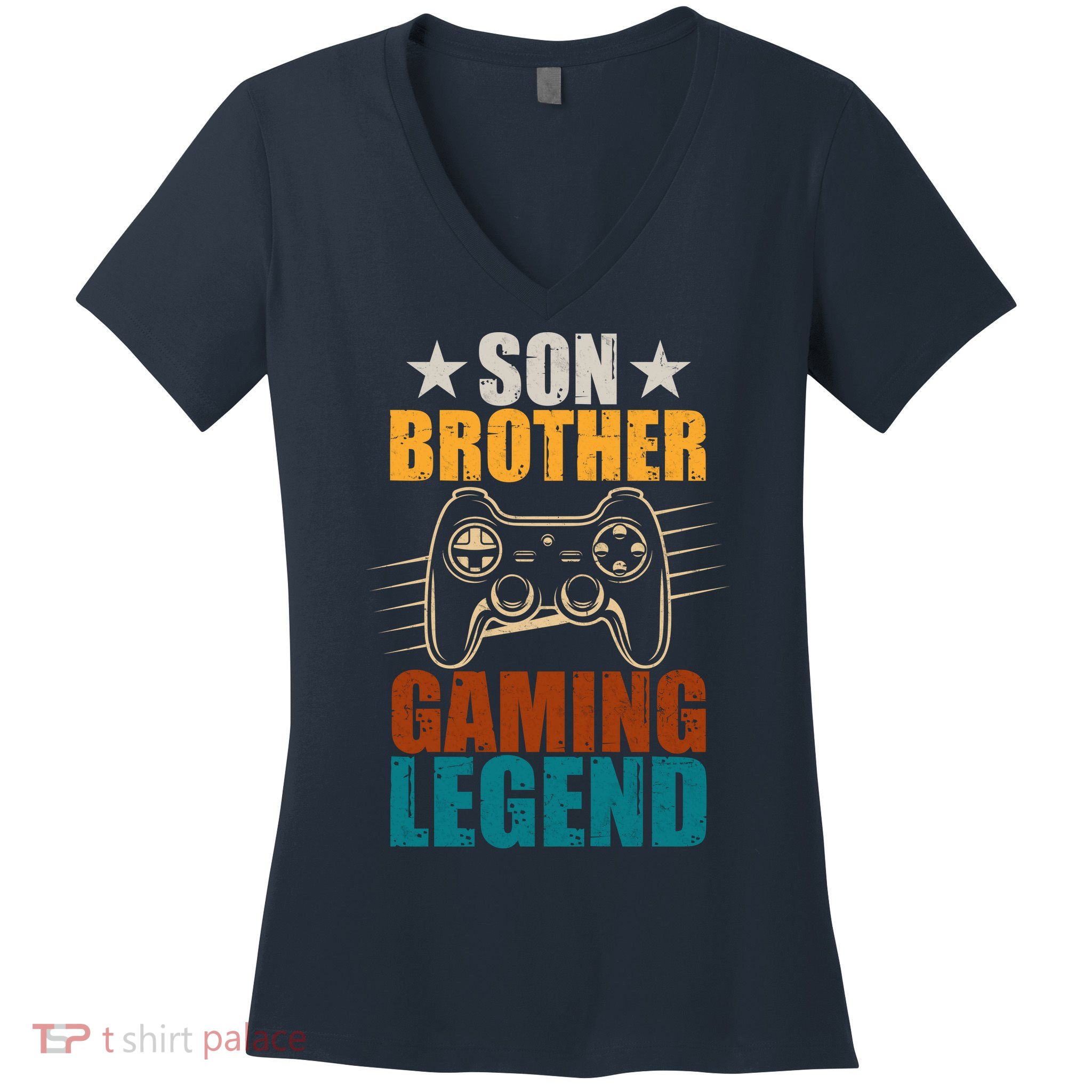 Son Brother Gaming Legend Gamer Women's V-Neck T-Shirt