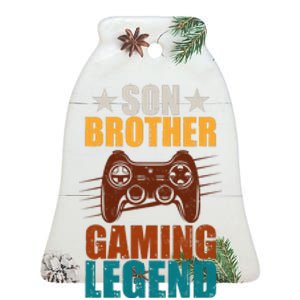 Son Brother Gaming Legend Gamer Ceramic Bell Ornament