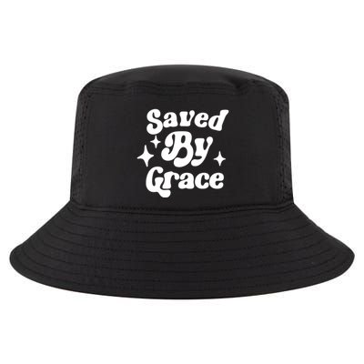 Saved By Grace Motivational Christian Retro Cool Comfort Performance Bucket Hat
