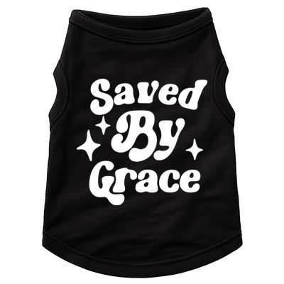 Saved By Grace Motivational Christian Retro Doggie Tank