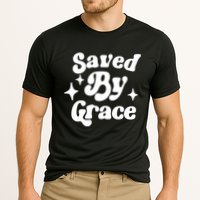 Saved By Grace Motivational Christian Retro Cooling Performance Crew T-Shirt