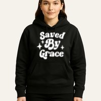Saved By Grace Motivational Christian Retro Hoodie