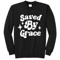 Saved By Grace Motivational Christian Retro Sweatshirt