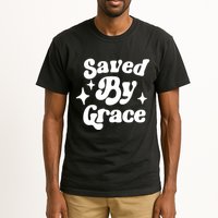 Saved By Grace Motivational Christian Retro Tall T-Shirt