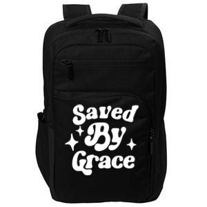 Saved By Grace Motivational Christian Retro Impact Tech Backpack