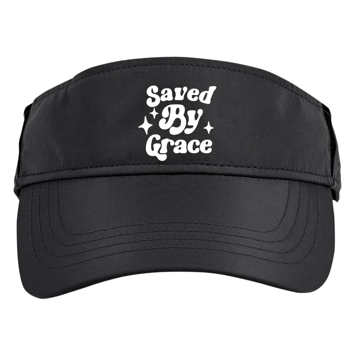 Saved By Grace Motivational Christian Retro Adult Drive Performance Visor