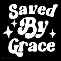 Saved By Grace Motivational Christian Retro Pom Pom 12in Knit Beanie