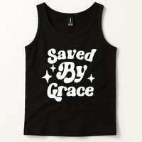Saved By Grace Motivational Christian Retro Tank Top