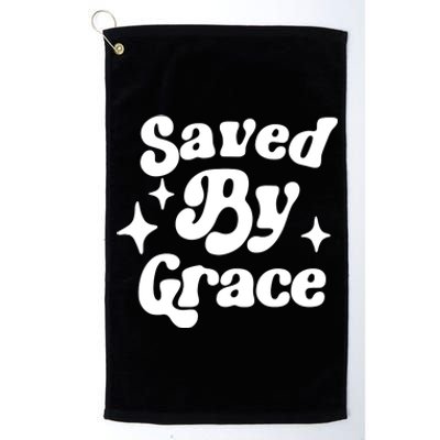 Saved By Grace Motivational Christian Retro Platinum Collection Golf Towel