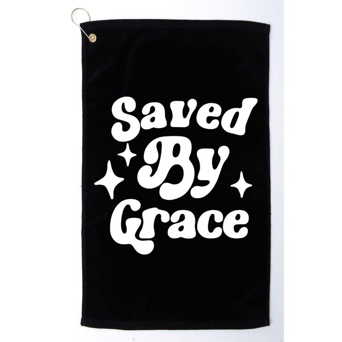 Saved By Grace Motivational Christian Retro Golf Towel