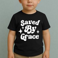 Saved By Grace Motivational Christian Retro Toddler T-Shirt