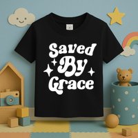 Saved By Grace Motivational Christian Retro Toddler T-Shirt