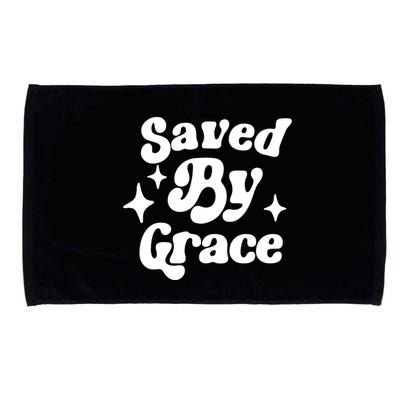 Saved By Grace Motivational Christian Retro Microfiber Hand Towel