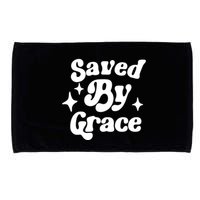 Saved By Grace Motivational Christian Retro Microfiber Hand Towel