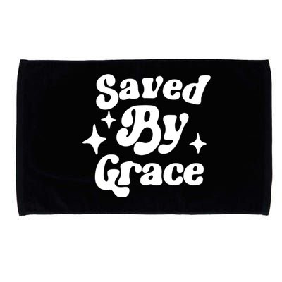 Saved By Grace Motivational Christian Retro Microfiber Hand Towel