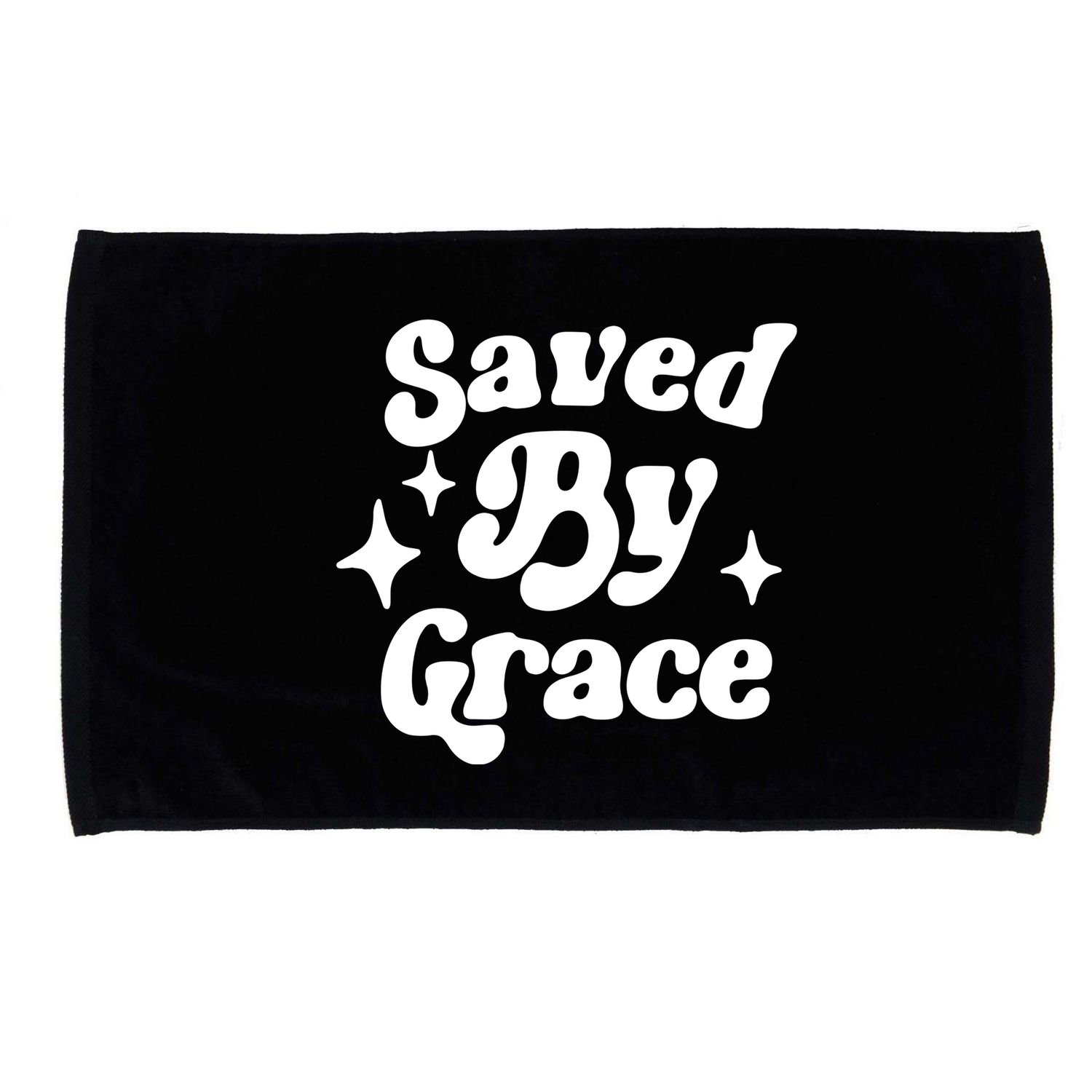 Saved By Grace Motivational Christian Retro Microfiber Hand Towel