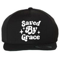 Saved By Grace Motivational Christian Retro Wool Snapback Cap