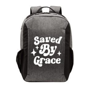 Saved By Grace Motivational Christian Retro Vector Backpack