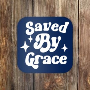 Saved By Grace Motivational Christian Retro Coaster