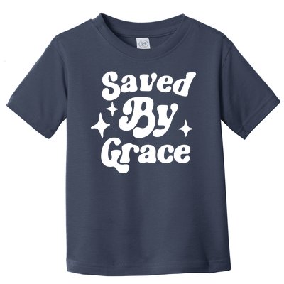 Saved By Grace Motivational Christian Retro Toddler T-Shirt