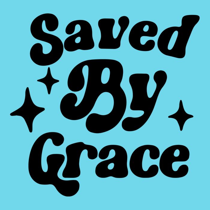 Saved By Grace Motivational Christian Retro Long Sleeve Shirt