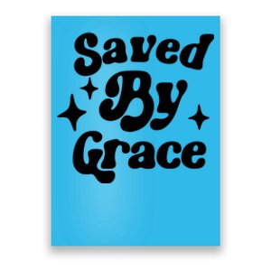 Saved By Grace Motivational Christian Retro Poster