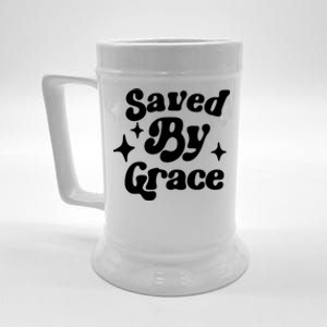 Saved By Grace Motivational Christian Retro Beer Stein