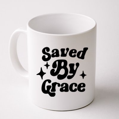 Saved By Grace Motivational Christian Retro Coffee Mug