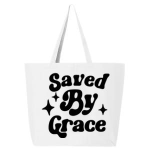 Saved By Grace Motivational Christian Retro 25L Jumbo Tote