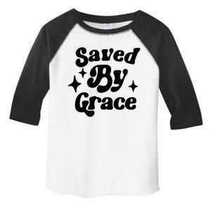 Saved By Grace Motivational Christian Retro Toddler Fine Jersey T-Shirt