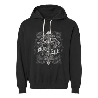 Saved By Grace Christian Garment-Dyed Fleece Hoodie