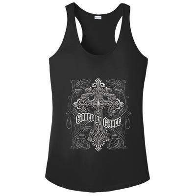 Saved By Grace Christian Ladies PosiCharge Competitor Racerback Tank
