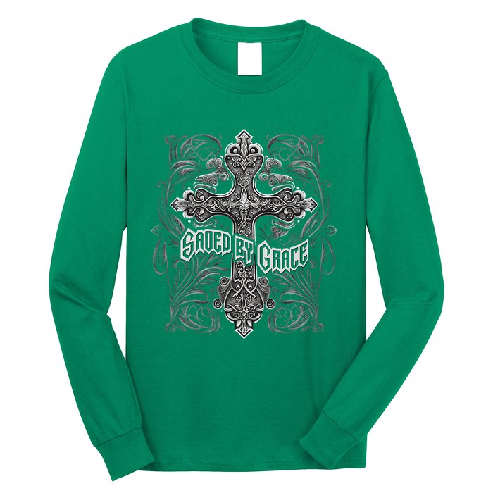 Saved By Grace Christian Long Sleeve Shirt