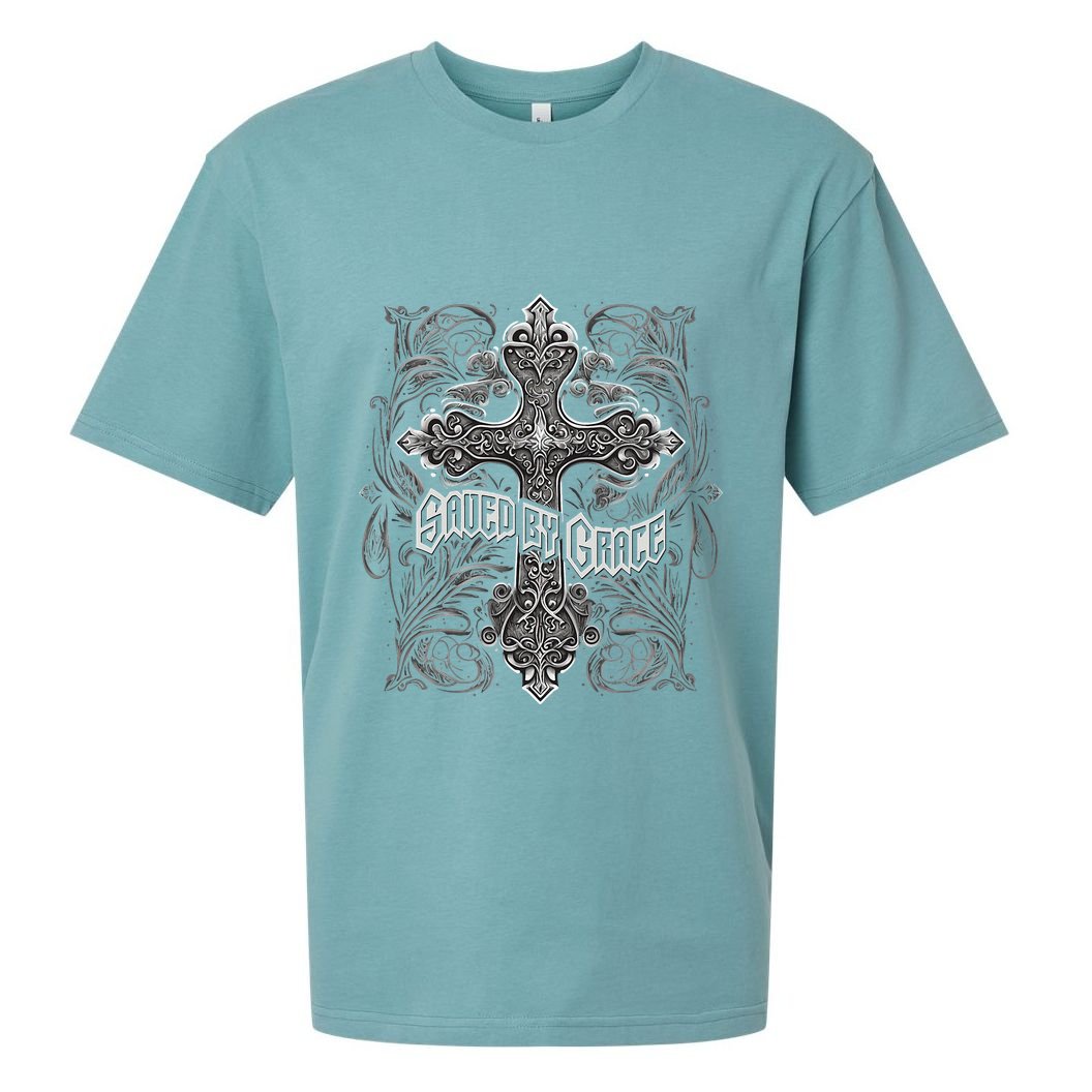 Saved By Grace Christian Sueded Cloud Jersey T-Shirt