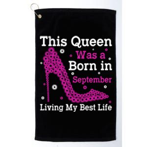 September Bday Graphic Born In September Gift Platinum Collection Golf Towel