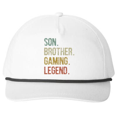 Son Brother Gaming Legend A Funny Retro 70s Gaming Snapback Five-Panel Rope Hat