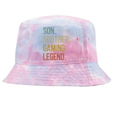 Son Brother Gaming Legend A Funny Retro 70s Gaming Tie-Dyed Bucket Hat