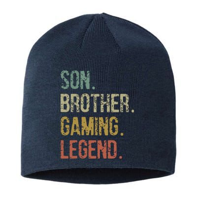 Son Brother Gaming Legend A Funny Retro 70s Gaming Sustainable Beanie