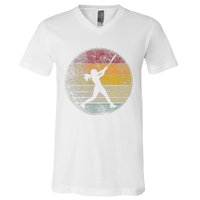 Softball Ball Girl Women Gift V-Neck T-Shirt